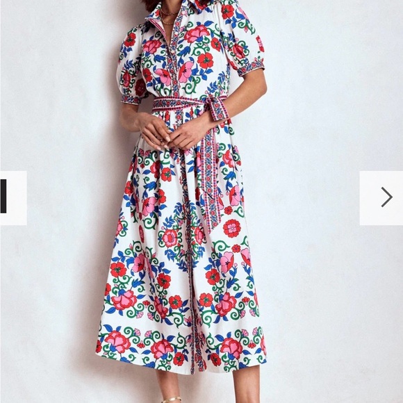 Boden Dresses & Skirts - New Boden Alexa Floral Maxi Shirt Dress Ornamental Lattice